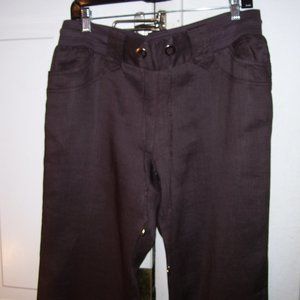Nikibiki Brown 100% Linen Wide Leg Pants Size L